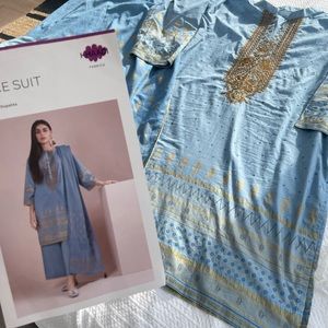 Khaadi 3 piece blue suit